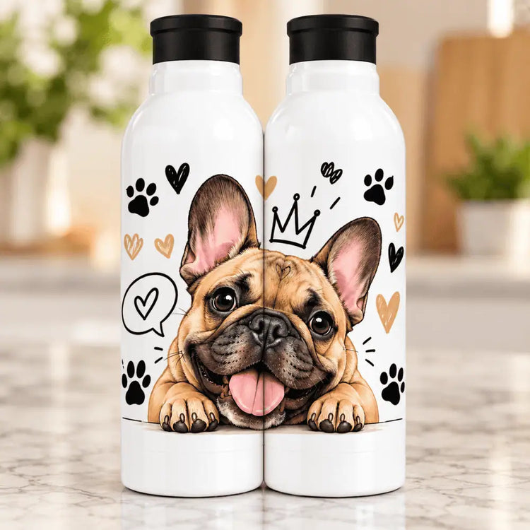 Botella Aluminio 650 ml Bulldog Frances Rey