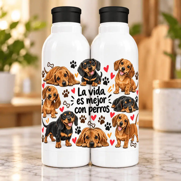 Botella Aluminio 650 ml Dachshund Lindos