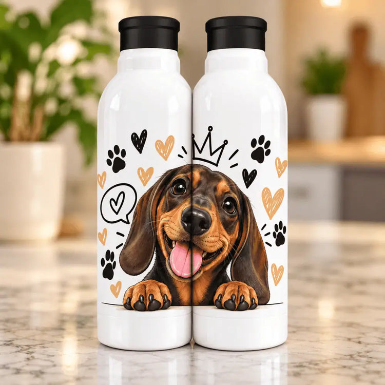 Botella Aluminio 650 ml Dachshund Rey
