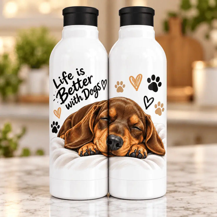 Botella Aluminio 650 ml Dachshund Sleep