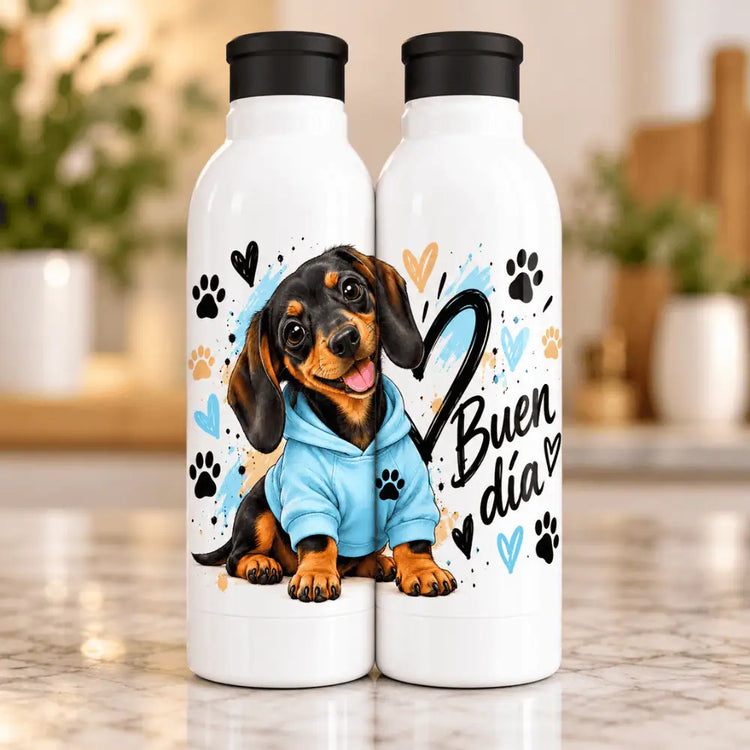Botella Aluminio 650 ml Dachshund Tierno