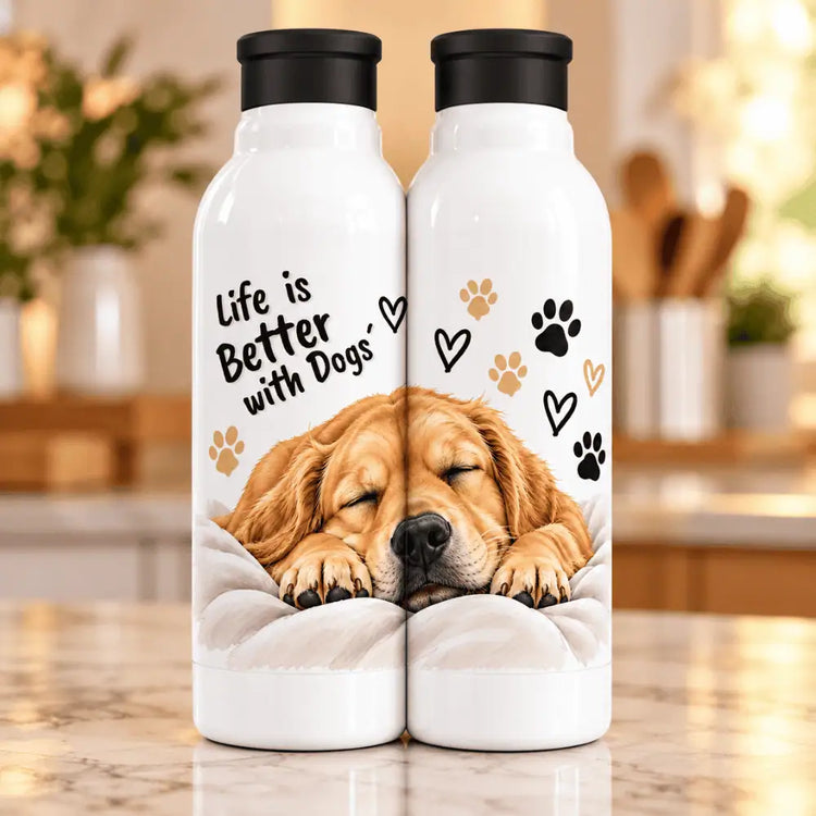 Botella Aluminio 650 ml Golden Retriever Sleep