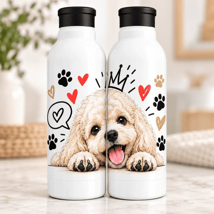 Botella Aluminio 650 ml Poodle Rey