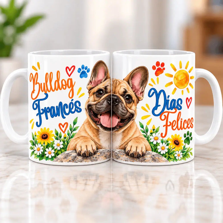 Tazón Bulldog Frances Feliz