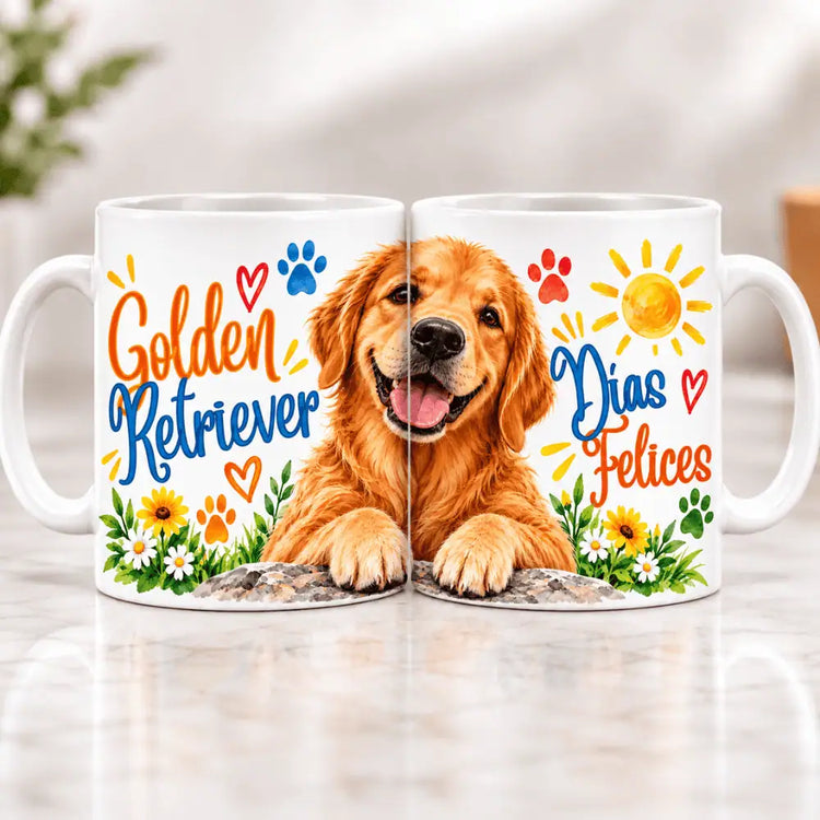 Tazón Golden Retriever Feliz